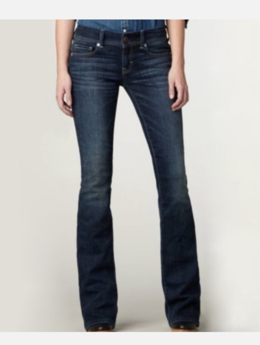 American Eagle stretch original boot women's 12 long blue jeans 2012 inseam 33"